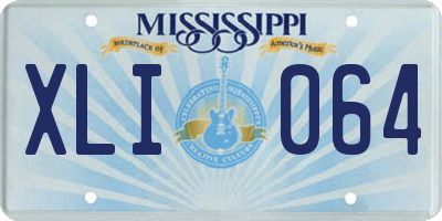MS license plate XLI064