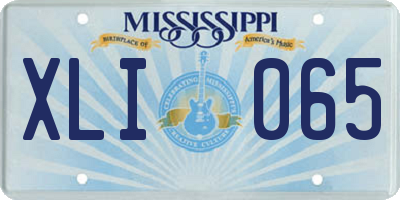 MS license plate XLI065
