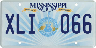 MS license plate XLI066