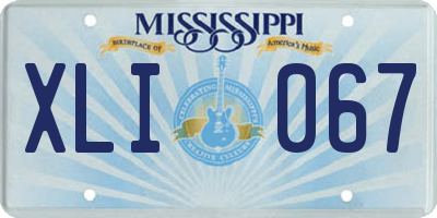 MS license plate XLI067