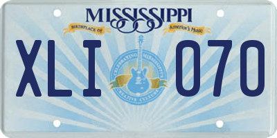 MS license plate XLI070
