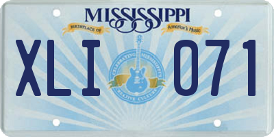 MS license plate XLI071