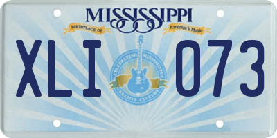 MS license plate XLI073