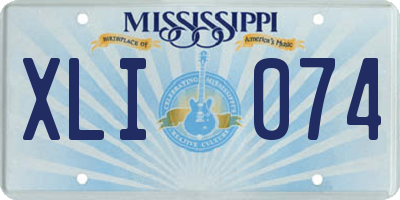 MS license plate XLI074