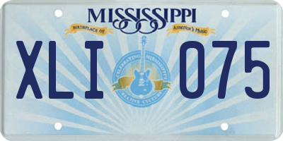 MS license plate XLI075