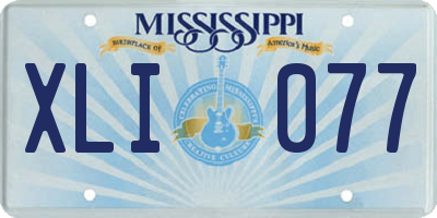 MS license plate XLI077