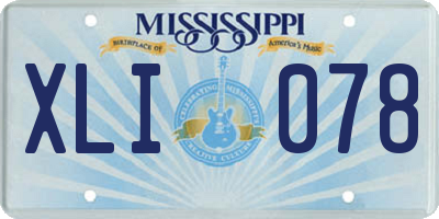 MS license plate XLI078