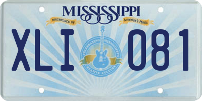 MS license plate XLI081