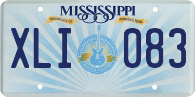 MS license plate XLI083