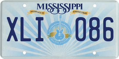 MS license plate XLI086