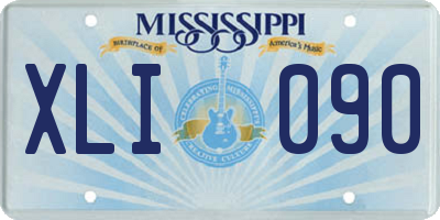 MS license plate XLI090