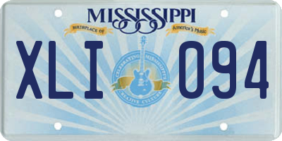 MS license plate XLI094