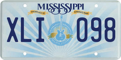 MS license plate XLI098