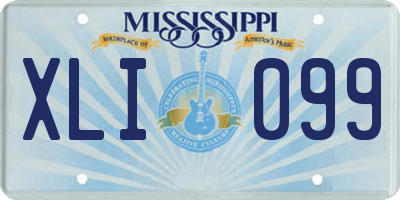MS license plate XLI099