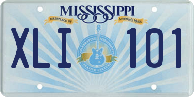 MS license plate XLI101
