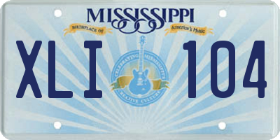 MS license plate XLI104
