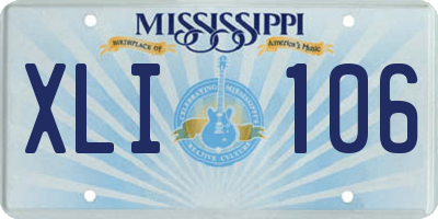 MS license plate XLI106