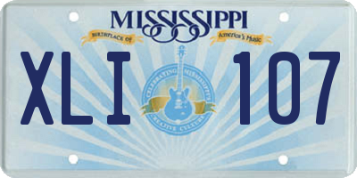 MS license plate XLI107