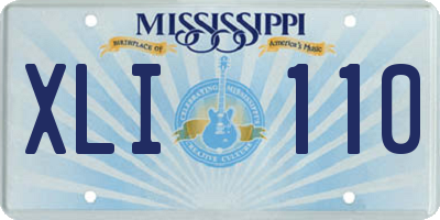 MS license plate XLI110