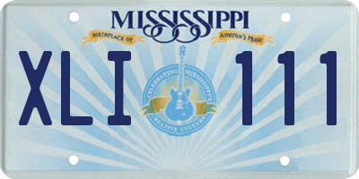 MS license plate XLI111