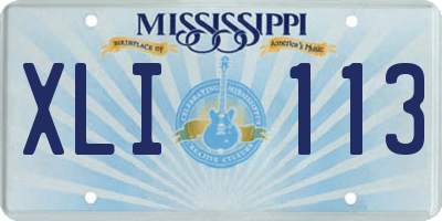 MS license plate XLI113