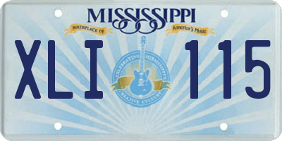 MS license plate XLI115