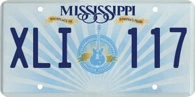 MS license plate XLI117