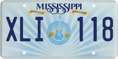 MS license plate XLI118