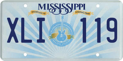 MS license plate XLI119