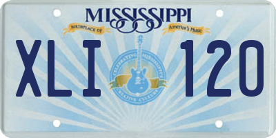 MS license plate XLI120