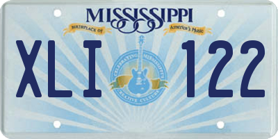 MS license plate XLI122