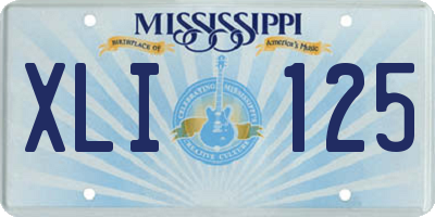 MS license plate XLI125