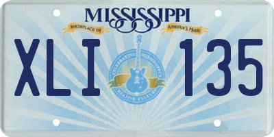 MS license plate XLI135