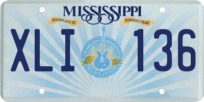 MS license plate XLI136