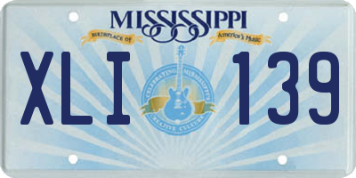 MS license plate XLI139