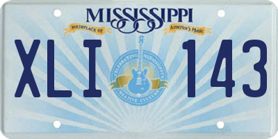 MS license plate XLI143