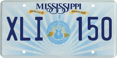 MS license plate XLI150