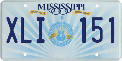 MS license plate XLI151