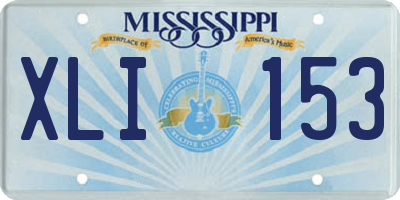 MS license plate XLI153