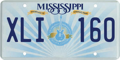MS license plate XLI160
