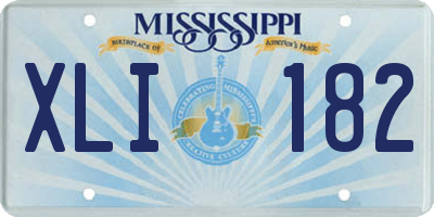 MS license plate XLI182