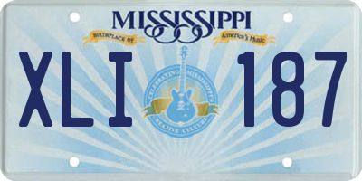 MS license plate XLI187