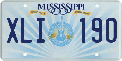 MS license plate XLI190