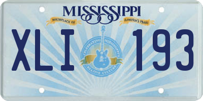 MS license plate XLI193