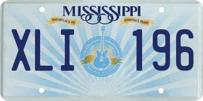 MS license plate XLI196