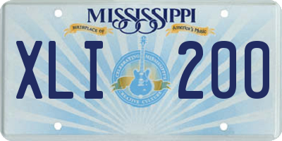 MS license plate XLI200
