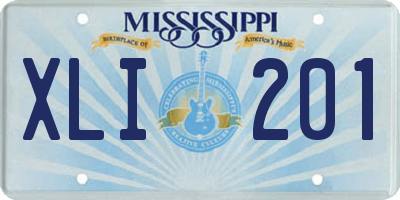 MS license plate XLI201