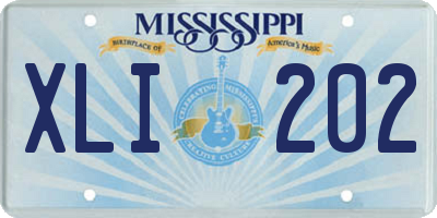 MS license plate XLI202