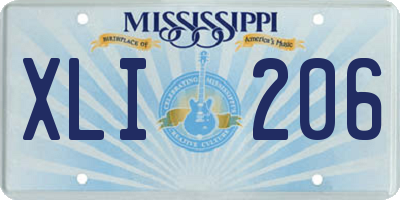 MS license plate XLI206