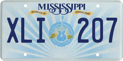 MS license plate XLI207